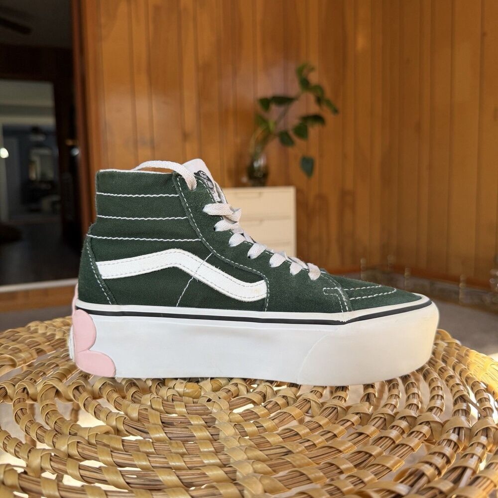 VANS SK8-HI TAPERED STACKFORM OSF SHOE Canvas Dark Green Floral Womens US 6.5 - Picture 5 of 16